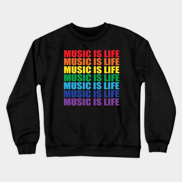 music is life typography repeat texts Crewneck Sweatshirt by teemarket